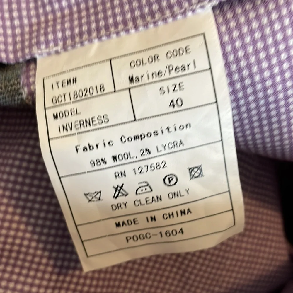 CARNOUSTIE‎ Windowpane Flat Front Stretch Wool Trouser in Gray Size 40 NWT $225